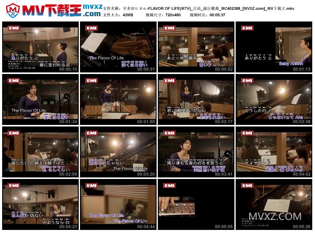 宇多田ヒカル-FLAVOR OF LIFE(MTV)_日语_流行歌曲_MC402388